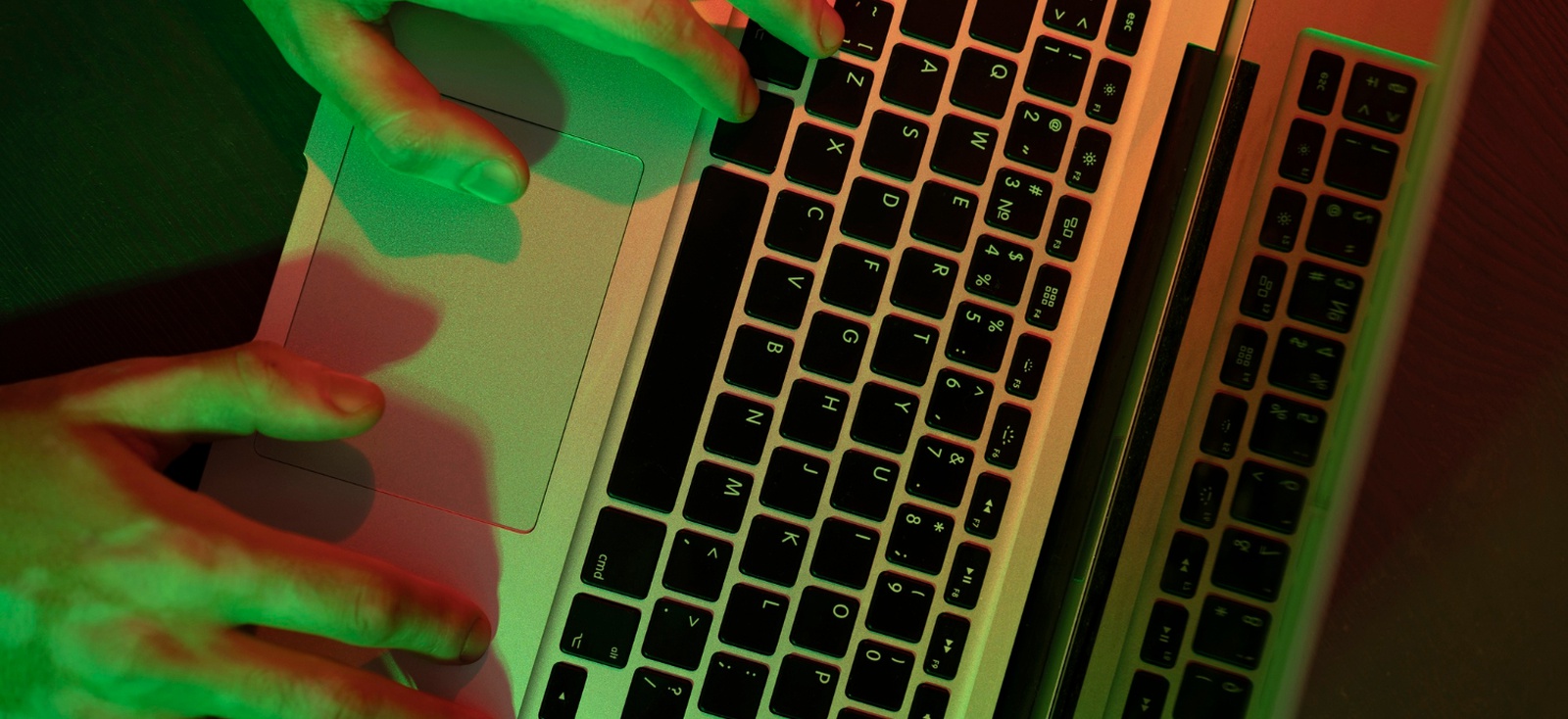 mani che digitano sulla tastiera di un computer portatile